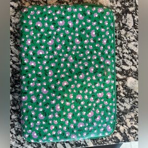 Kate Spade Green and Purple Floral Laptop Sleeve